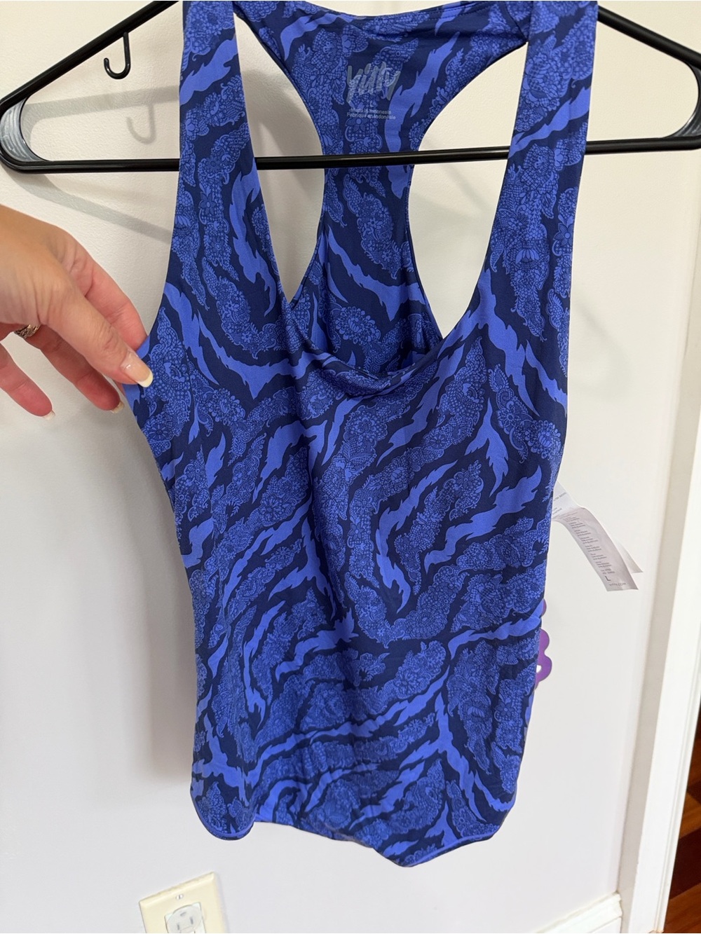 YITTY Blue Patterned Racerback One-Piece Tank